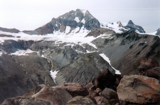 Rugged terrain in area around Mt Garibaldi north of Elfin Lakes 1997-09.